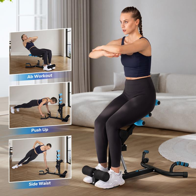 Merach Deep Squat Machine, Adjustable Glutes Workout for Home Gym Workout Training, Sit up Machine for Abs and Muscle Building, Abdominal Bench, Push up Fitness Equipment, Tiktokshopblackfriday