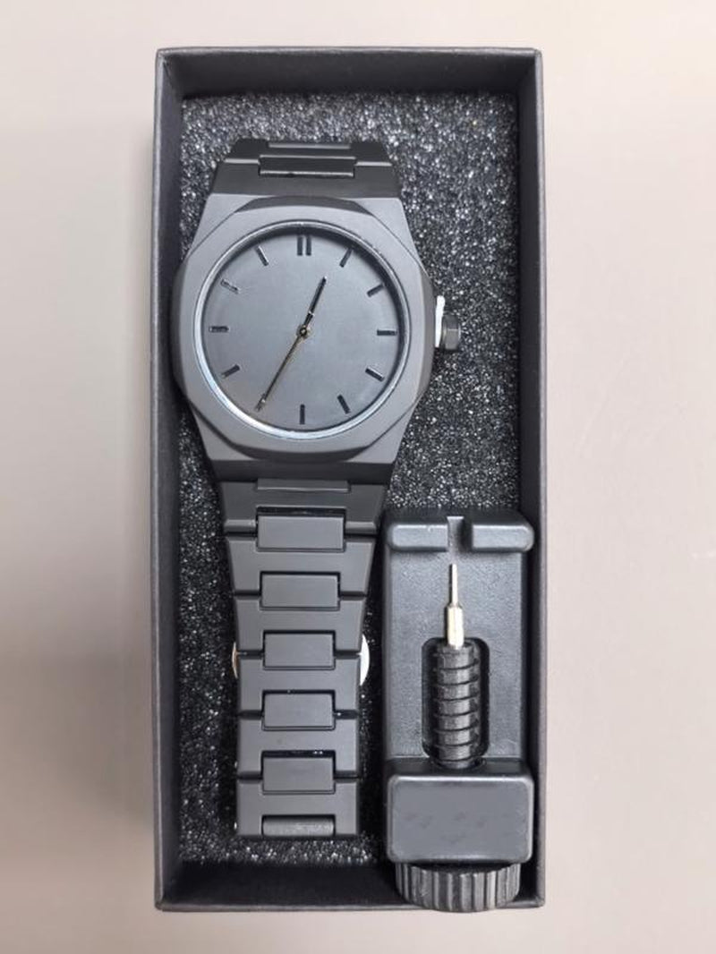 Men'S Quartz Watch in Polycarbonate, Modern Waterproof Watch, Fashionable Business Watch for All Occasions, Gift Box & Adjustment Tool Included
