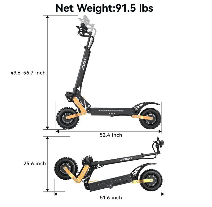 LEOOUT T85, 53MPH Top Speed, 60 Mi Max Range, 6000W Peak Motor, Smart Unlock Dashboard, Dual Suspension & Braking System, Dual Charging Ports, 11" Anti-Slip Tires