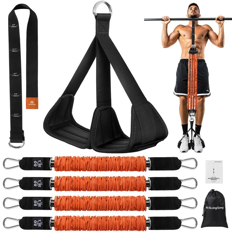 Alongsong Pro Pull-Up Assist Bands – Heavy-Duty 320-400Lb Adjustable Resistance for Home Gym & Outdoor Training