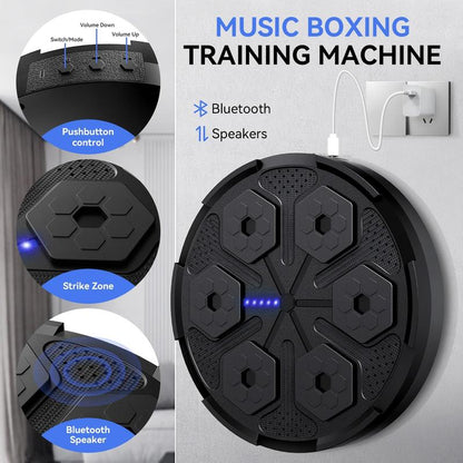2025 Upgraded Music Boxing Machine: 5.0 Smart Bluetooth Trainer with Gloves, Suitable for Adults & Kids, Home/Office/Gym Boxing Target Workout Equipment