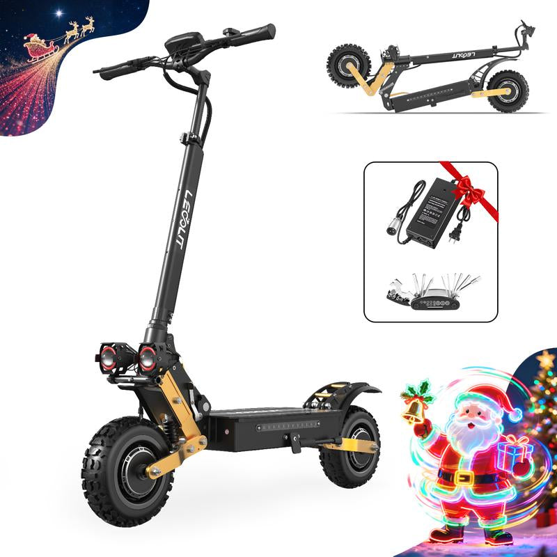 LEOOUT T85, 53MPH Top Speed, 60 Mi Max Range, 6000W Peak Motor, Smart Unlock Dashboard, Dual Suspension & Braking System, Dual Charging Ports, 11" Anti-Slip Tires
