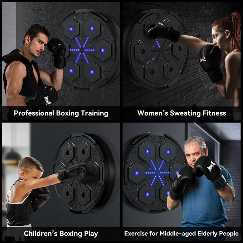 2025 Upgraded Music Boxing Machine: 5.0 Smart Bluetooth Trainer with Gloves, Suitable for Adults & Kids, Home/Office/Gym Boxing Target Workout Equipment