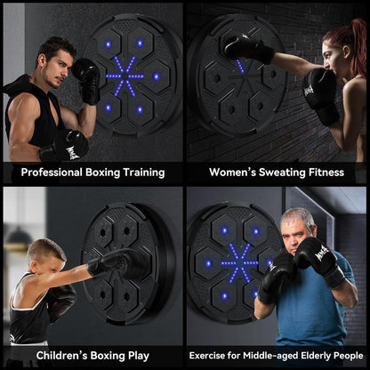 2025 Upgraded Music Boxing Machine: 5.0 Smart Bluetooth Trainer with Gloves, Suitable for Adults & Kids, Home/Office/Gym Boxing Target Workout Equipment