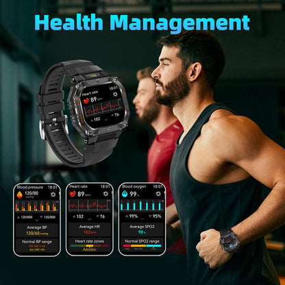 New 2026 Manly Style Smart Sports Watchwith Ledlights Wireless Calling, Messagereminders,Sports Mode, Voice Assistant,Weather Push,Stopwatch, Timer, Stopwatchand Otherfunctions, Smartwatch for Men,Compatiblewvith Android and Iphone Phones