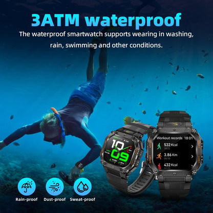 New 2026 Manly Style Smart Sports Watchwith Ledlights Wireless Calling, Messagereminders,Sports Mode, Voice Assistant,Weather Push,Stopwatch, Timer, Stopwatchand Otherfunctions, Smartwatch for Men,Compatiblewvith Android and Iphone Phones