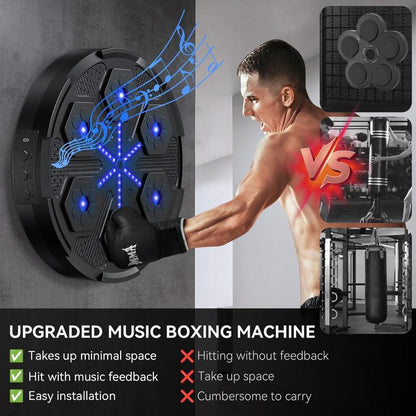 2025 Upgraded Music Boxing Machine: 5.0 Smart Bluetooth Trainer with Gloves, Suitable for Adults & Kids, Home/Office/Gym Boxing Target Workout Equipment
