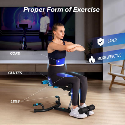 Merach Deep Squat Machine, Adjustable Glutes Workout for Home Gym Workout Training, Sit up Machine for Abs and Muscle Building, Abdominal Bench, Push up Fitness Equipment, Tiktokshopblackfriday