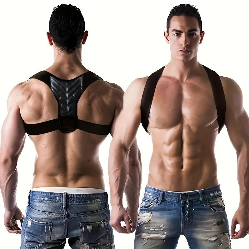 Universal Back Support Brace for Improved Posture, Adjustable Body Shaping Belt for Men and Women, Breathable and Professional Quality