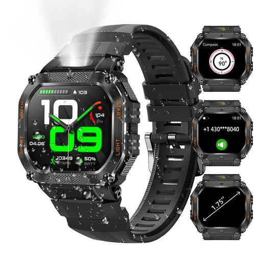 New 2026 Manly Style Smart Sports Watchwith Ledlights Wireless Calling, Messagereminders,Sports Mode, Voice Assistant,Weather Push,Stopwatch, Timer, Stopwatchand Otherfunctions, Smartwatch for Men,Compatiblewvith Android and Iphone Phones