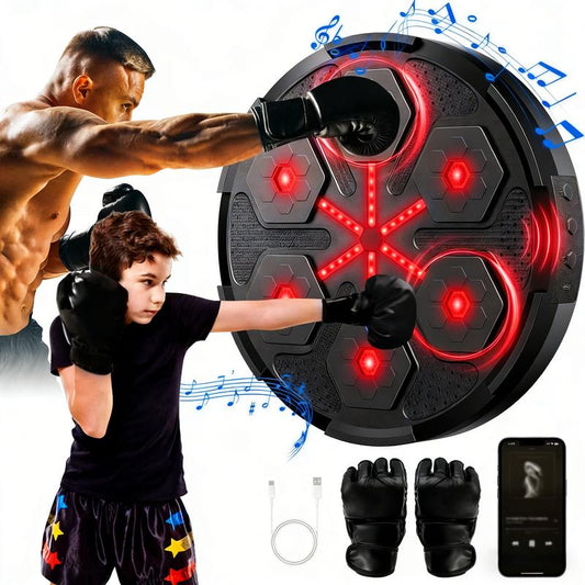 2025 Upgraded Music Boxing Machine: 5.0 Smart Bluetooth Trainer with Gloves, Suitable for Adults & Kids, Home/Office/Gym Boxing Target Workout Equipment