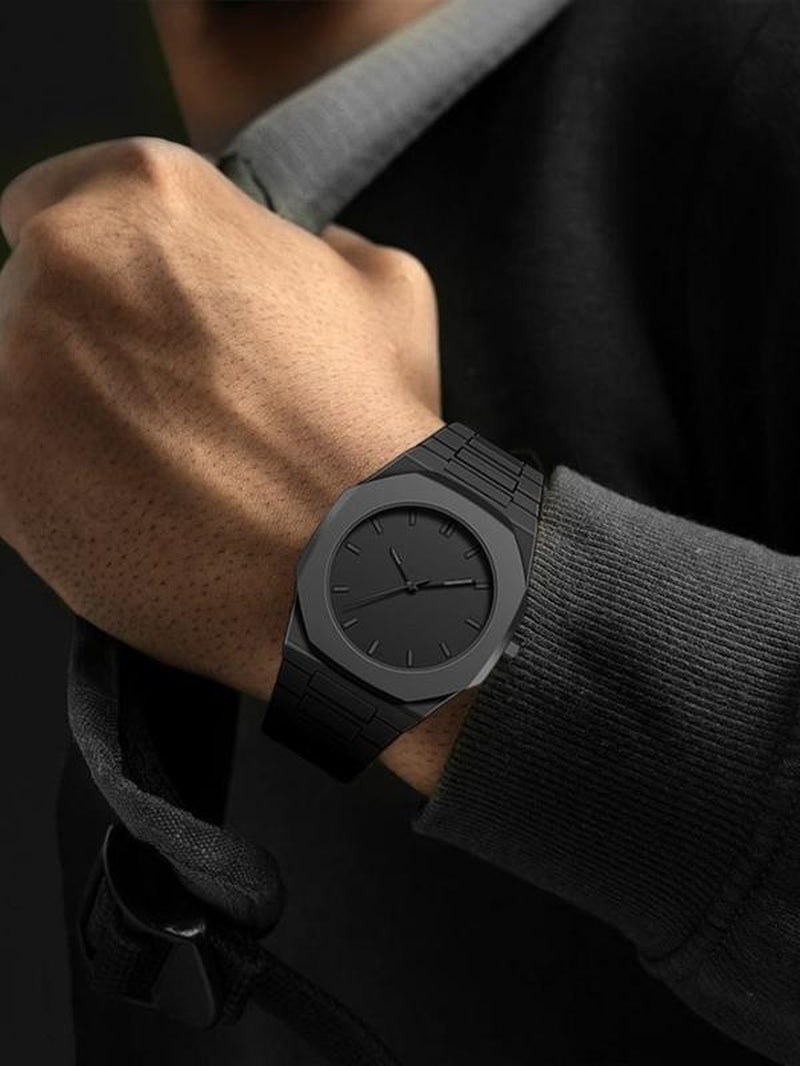 Men'S Quartz Watch in Polycarbonate, Modern Waterproof Watch, Fashionable Business Watch for All Occasions, Gift Box & Adjustment Tool Included