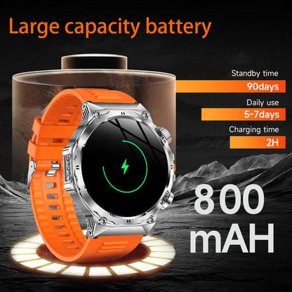 COIUSOR Men'S Military Smartwatch, 800Mah/1.7 Inch AMOLED HD Large Screen Smartwatch, Phone Sync Information, Wireless Call, Flashlight/Multiple Exercise Modes /, Fitness Tracker Watch for Android and Iphone, Black