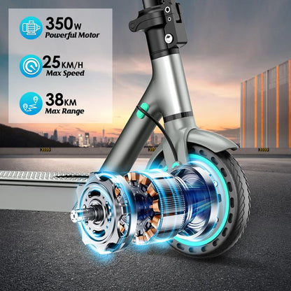 350W Powerful Motor Electric Scooter for Adults, 14Miles Long Range,19Mph (28Mph after App Lifting Restrictions), 36V 7.8AH Battery Portable Folding Commuting E-Scooter with App Control