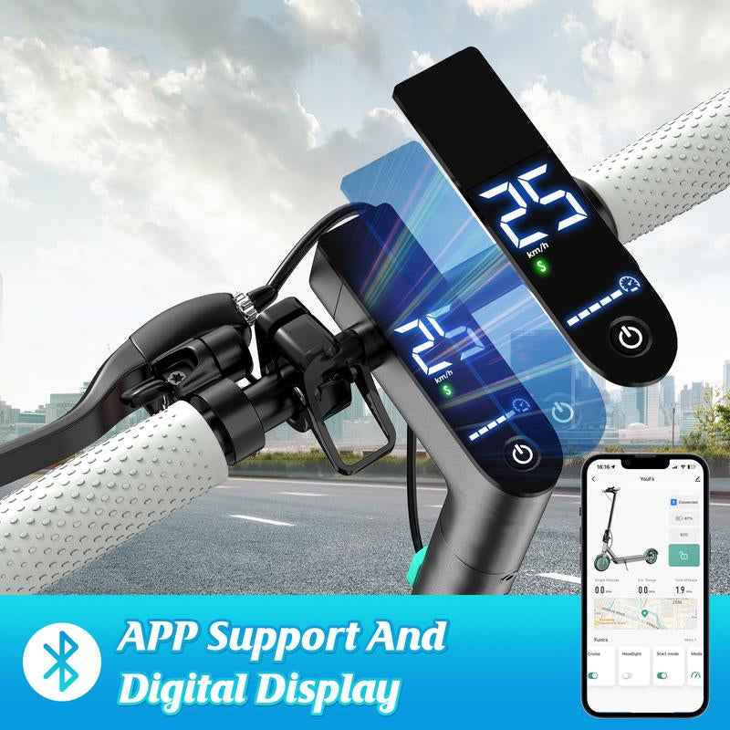 350W Powerful Motor Electric Scooter for Adults, 14Miles Long Range,19Mph (28Mph after App Lifting Restrictions), 36V 7.8AH Battery Portable Folding Commuting E-Scooter with App Control