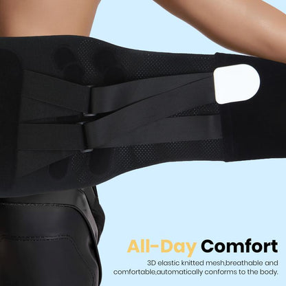 Back Brace Support Belt-Lumbar Support Back Brace for Back Pain, Sciatica, Scoliosis, Herniated Disc Adjustable Support Straps-Lower Back Brace with Removable Lumbar Pad for Men & Women